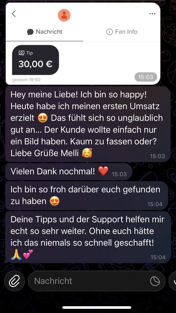 Auszahlungs-Screenshot