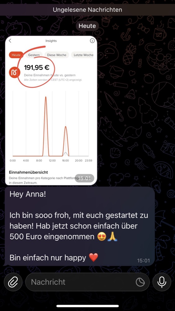 Auszahlungs-Screenshot