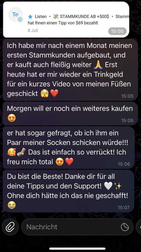 Auszahlungs-Screenshot
